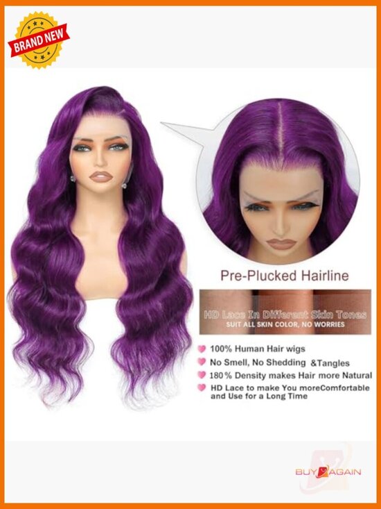 Human Hair 13x6 Lace Front Wig Body Wave 180% Density Glueless HD Lace 22 Inch